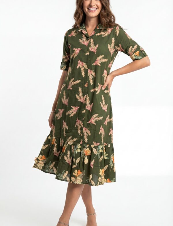 Cambric Cotton Midi Dress